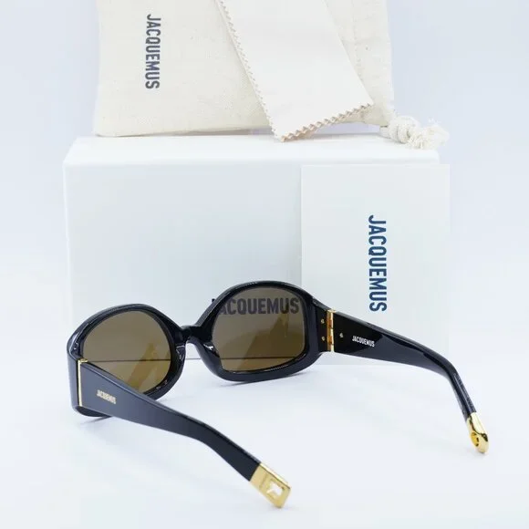 Jacquemus COLAPSO JAC/15 C1 Geometric Sunglasses - Black/Brown display picture 3